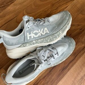 Hoka Light Gray Trail Shoes